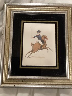 Cavalry print Hand-colored by Thomas Rowlandson  Framed